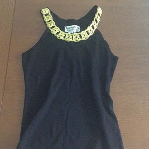 Gold-collared tank top